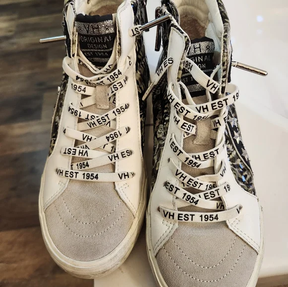 Vintage Havana Juniper Star Studded Sz 7.5 High Top Sneakers Zip - Picture 5 of 5